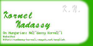 kornel nadassy business card